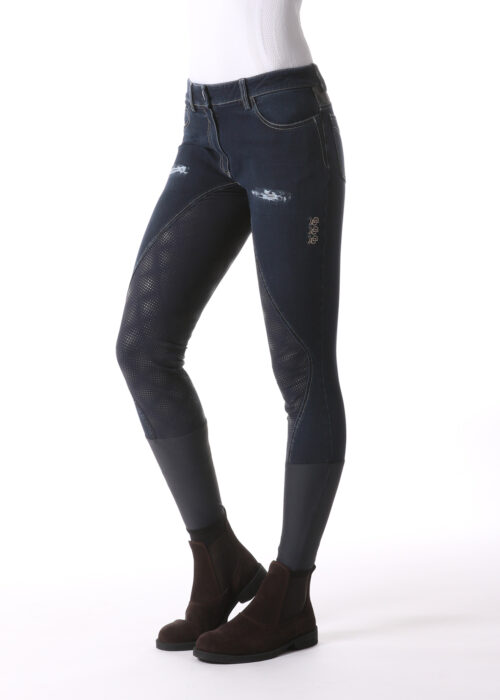 W-DENIM LOGO PANTALONE DA EQUITAZIONE POWER GRIP DONNA