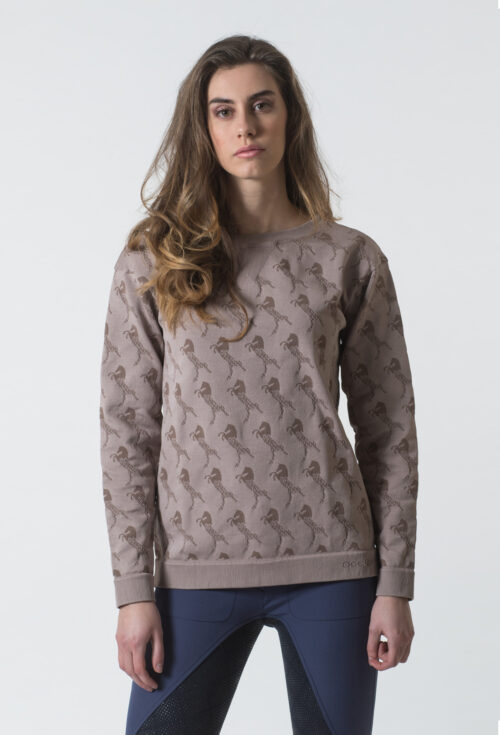 Felpa girocollo donna jacquard con motivo cavallo – Accademia Italiana