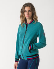 Felpa tecnica donna Grid con zip frontale e tasche con zip, design moderno e dettagli a contrasto, Accademia Italiana.