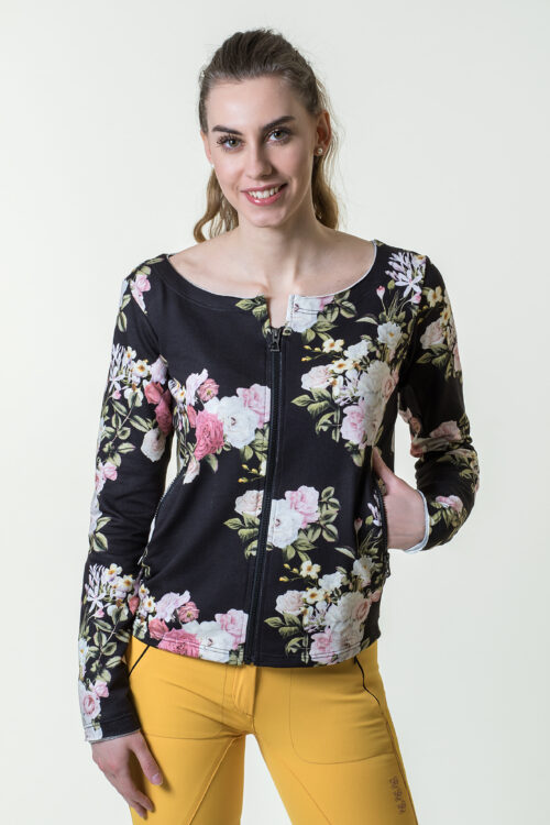 W-FLOWER FELPA LEGGERA CON ZIP DONNA