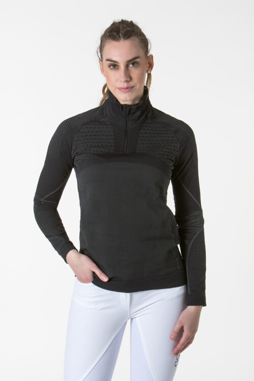 Felpa allenamento equitazione donna Iconic di Accademia Italiana, tessuto tecnico stretch e design esclusivo.