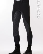 Pantalone da equitazione uomo Master PG di Accademia Italiana con bande a contrasto, grip in silicone e fondo gamba elasticizzato.