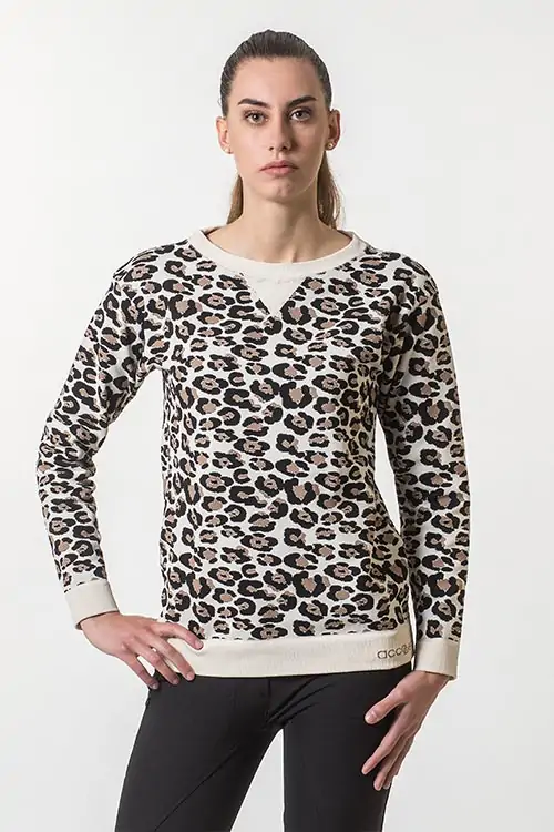 W PRECIOUS FELPA ALLENAMENTO GIROCOLLO MACULATA IN SEAMLESS DONNA ACCADEMIA ITALIANA STYLE